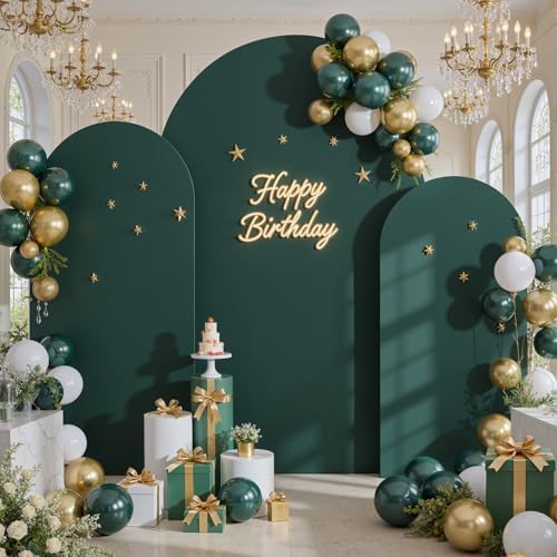 Green Arch Backdrop Set of 3, 6ft 6.6ft 7.2ft Stretchy Spandex Fitted Cover for Round Top Chiara Stand, alternate view 7