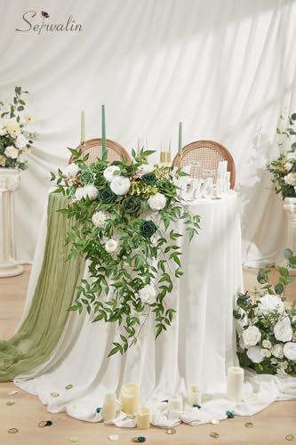 Green Artificial Flowers Box Silk Flowers with Stems for Wedding, alternate view 2