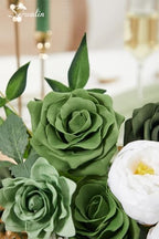 Green Artificial Flowers Box Silk Flowers with Stems for Wedding, alternate view 6