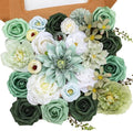 Green Artificial Flowers Combo for Wedding & Home Decor in Forest Green
