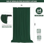 Green Backdrop Curtain - 20x10FT Back Drop Curtains for Parties Wrinkle-Free Soft Polyester Backdrop Wedding, alternate view