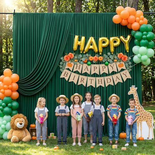 Green Backdrop Curtain - 20x10FT Back Drop Curtains for Parties Wrinkle-Free Soft Polyester Backdrop Wedding, alternate view