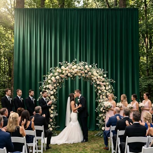 Green Backdrop Curtain - 20x10FT Back Drop Curtains for Parties Wrinkle-Free Soft Polyester Backdrop Wedding, alternate view