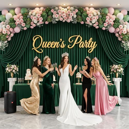 Green Backdrop Curtain - 20x10FT Back Drop Curtains for Parties Wrinkle-Free Soft Polyester Backdrop Wedding, alternate view