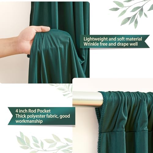 Green Backdrop Curtains 24 x 10ft for Photo Background Wrinkle Free in W4' x H10'(6 panels) in Green, alternate view 5