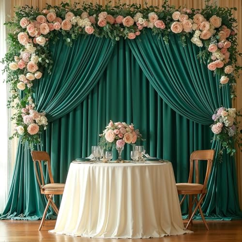 Green Backdrop Curtains 24 x 10ft for Photo Background Wrinkle Free in W4' x H10'(6 panels) in Green, alternate view 6