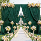 Green Backdrop Curtains 32 x 10ft for Photo Background Wrinkle Free in W4' x H10'(8 panels) in Green