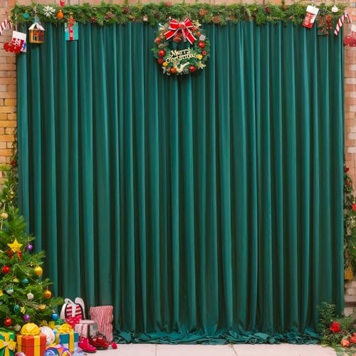 Green Backdrop Curtains 32 x 10ft for Photo Background Wrinkle Free in W4' x H10'(8 panels) in Green, alternate view 7