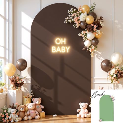 Green Brown Arch Backdrop Cover 6.6FT Party Wedding Arch Covers Stretchy Backdrop Baby Shower Bridal Shower