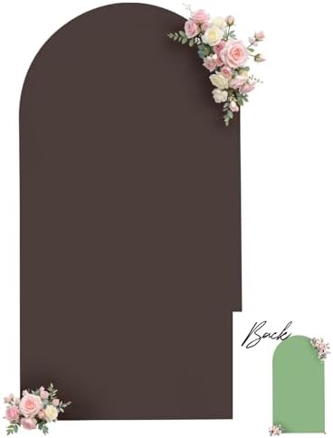 Green Brown Arch Backdrop Cover 6.6FT Party Wedding Arch Covers Stretchy Backdrop Baby Shower Bridal Shower, alternate view 7
