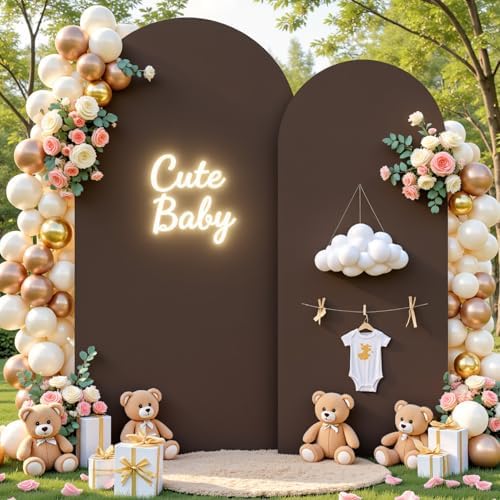 Green Brown Arch Backdrop Cover 7.2 and 6ft Party Wedding Arch Covers Stretchy Backdrop Baby Shower Bridal