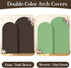 Green Brown Arch Backdrop Cover 7.2 and 6ft Party Wedding Arch Covers Stretchy Backdrop Baby Shower Bridal, alternate view 3
