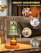 Green Candle Warmer Lamp with 24h Cycle Timer, Dimmable Wax Melt Warmer, alternate view 2
