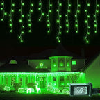 Green Christmas Icicle Lights, 33FT 360 LED 60 Drops