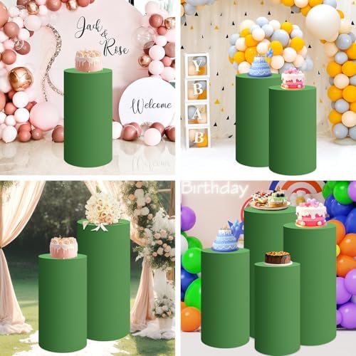 Green Cylinder Pedestal Stand Cover 1 Pcs, alternate view 7
