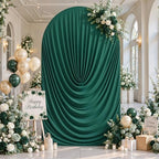 Green Draped Arch Cover, 6.6FT Elegant Wedding Arch Backdrop Cover in 6.6FT in Green
