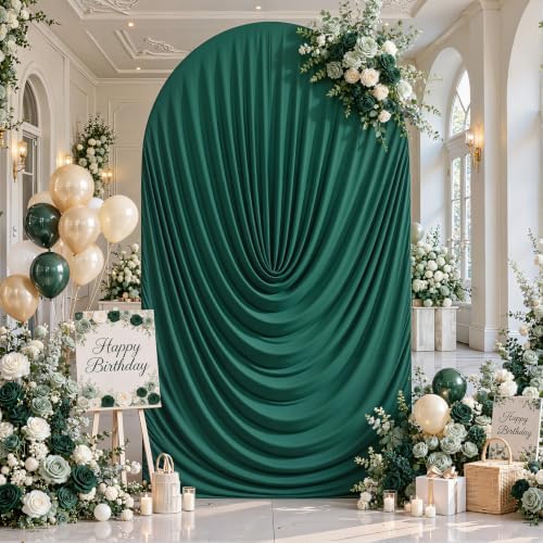 Green Draped Arch Cover, 6.6FT Elegant Wedding Arch Backdrop Cover in 6.6FT in Green