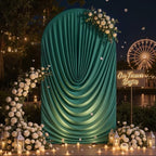 Green Draped Arch Cover, 6.6FT Elegant Wedding Arch Backdrop Cover in 6.6FT in Green, alternate view 4