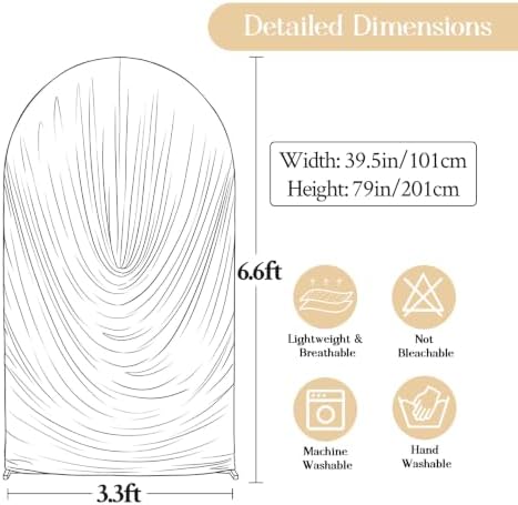 Green Draped Arch Cover, 6.6FT Elegant Wedding Arch Backdrop Cover in 6.6FT in Green, alternate view 5