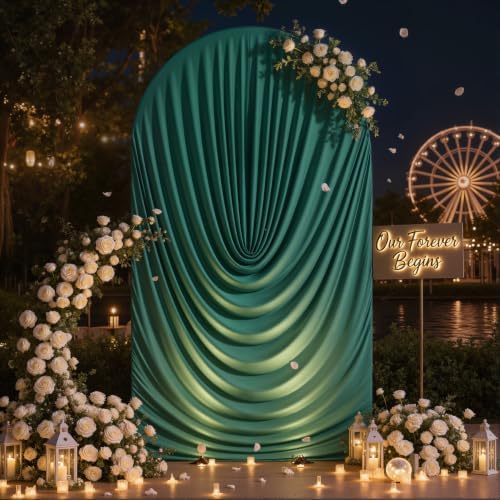 Green Draped Arch Cover, 6FT Elegant Wedding Arch Backdrop Cover in 6FT in Green, alternate view 4