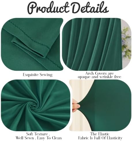Green Draped Arch Cover, 7.2FT Elegant Wedding Arch Backdrop Cover in 7.2FT in Green, alternate view 6