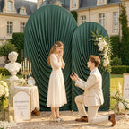 Green Draped Arch Cover Set, 7.2FT & 6FT Ruched Ripple Backdrop in 6+7.2FT in Green, alternate view 4