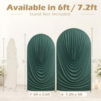 Green Draped Arch Cover Set, 7.2FT & 6FT Ruched Ripple Backdrop in 6+7.2FT in Green, alternate view 5