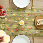 Green Embroidery Daisy Gauze Table Runner 120 Inch 10FT, alternate view 2