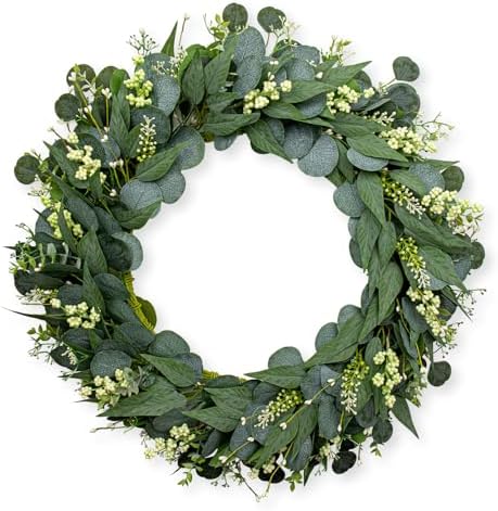 Green Eucalyptus Wreath 26 Inch Greenery Wreaths for Front Door Artificial Spring Summer Wreath with Green