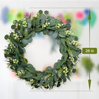 Green Eucalyptus Wreath 26 Inch Greenery Wreaths for Front Door Artificial Spring Summer Wreath with Green, alternate view 3