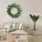 Green Eucalyptus Wreath 26 Inch Greenery Wreaths for Front Door Artificial Spring Summer Wreath with Green, alternate view 4