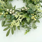 Green Eucalyptus Wreaths for Front Door Spring Summer Wreath with Eucalyptus Leaves, Olives Leaves, Mixed Berry, alternate