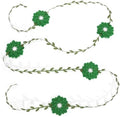 Green Felt Daisy Wreath - Flower Leaf Vine Banner