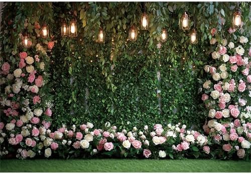Green Floral Wall Backdrops 10x6.5ft Outdoor Outside Wedding Background Bridal Shower Bride to Be Party