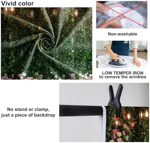 Green Floral Wall Backdrops 10x6.5ft Outdoor Outside Wedding Background Bridal Shower Bride to Be Party, alternate view 6