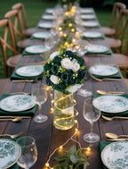 Green Flowers Artificial for Weddings: 10 Pcs, Fake Rose Balls in 9.5"x4.75" in Hunt Green & Forest Green &, alternate view 6