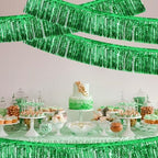 Green Fringe Garland Banner 3Pack 30ft Wall Tinsel Foil Streamers in Green, alternate view 4