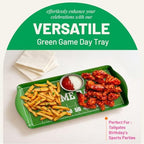 Green Game Day Melamine Serving Tray with Handles Reusable Sports Platter in Green - Game Day, alternate view 4