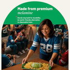 Green Game Day Melamine Serving Tray with Handles Reusable Sports Platter in Green - Game Day, alternate view 5