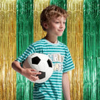 Green Gold Foil Fringe Backdrop Curtains, 3.3x8.2ft, 3 Pack in 3.3x8.2ft, alternate view 6
