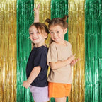 Green Gold Foil Fringe Backdrop Curtains, 3.3x8.2ft, 3 Pack in 3.3x8.2ft, alternate view 7