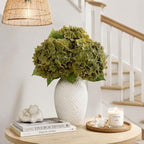 Green Hydrangea Artificial Flowers, 21" Real Touch Hydrangea Flowers, Faux Hydrangea Flowers Outdoor, Latex