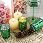 Green Mercury Glass Tea Light Holders Set of 36 - Elegant Votive Candle Holders for Weddings, Showers and Home, alternate
