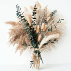 Green Pampas Grass Boho Bouquet - Exquisite Lavender and Eucalyptus Dried Flower Arrangements for Western Boho