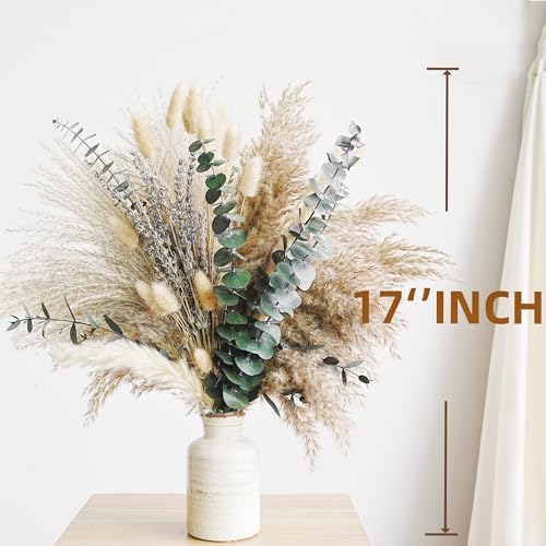 Green Pampas Grass Boho Bouquet - Exquisite Lavender and Eucalyptus Dried Flower Arrangements for Western Boho, alternate