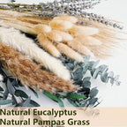 Green Pampas Grass Boho Bouquet - Exquisite Lavender and Eucalyptus Dried Flower Arrangements for Western Boho, alternate