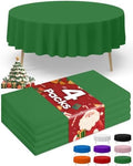 Green Plastic Table Cloth Disposable, 4 Pack, 84 in