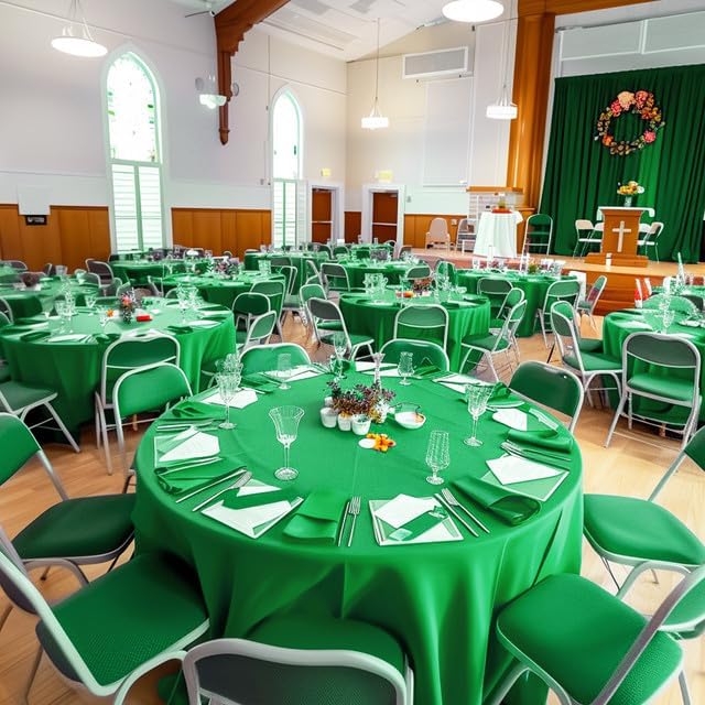 Green Plastic Table Cloth Disposable, 4 Pack, 84 in, alternate view 2