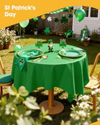 Green Plastic Table Cloth Disposable, 4 Pack, 84 in, alternate view 3