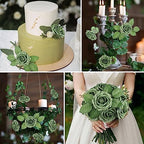 Green Rose 25pcs Real Looking Artificial Flowers w/Stem in Green, alternate view 5